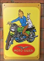 Zeldzaam KUIFJE Moto Guzzi Metalen Bord / Poster, Verzenden, Kuifje, Nieuw, Plaatje, Poster of Sticker