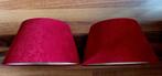 CERISE RODE LAMPENKAPPEN VELVET,2 STUKS., Ophalen, Rond, Zo goed als nieuw, Minder dan 25 cm