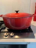 Ovale Le Creuset pan, Huis en Inrichting, Ophalen, Gietijzer, Zo goed als nieuw, Keramische plaat