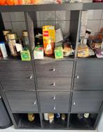 IKEA KALLAX Opbergkast 4x3 zwart met deuren en lades, Huis en Inrichting, Kasten | Boekenkasten, Ophalen, Overige materialen, Gebruikt
