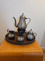 Antiek Tinnen Theeservies met Warmhouder, Antiek en Kunst, Ophalen of Verzenden