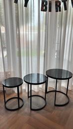 Salontafel set zwart marmer, Overige materialen, Minder dan 55 cm, Gebruikt, Rond