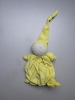 Difrax geel zacht pluche knuffeldoek popje met puntmuts, Ophalen of Verzenden, Zo goed als nieuw, Overige typen