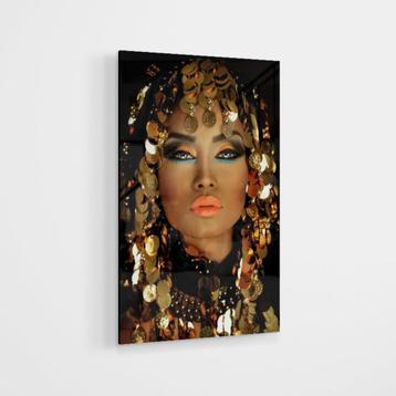 Glasschilderij – Golden Elegance – 80x120cm
