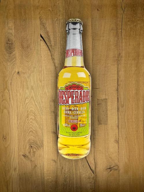 Reclamebord Desperado fles groot 18x70cm aluminium, Verzamelen, Biermerken, Nieuw, Reclamebord, Plaat of Schild, Overige merken