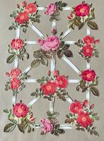 4 fraaie grote vellen poesieplaatjes bloemen en poezen, Ophalen of Verzenden