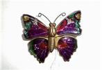 Vlinder, vintage 50s broche blik met emaille, paars (7924-51, Overige materialen, Minder dan 4 cm, Ophalen of Verzenden, Zo goed als nieuw