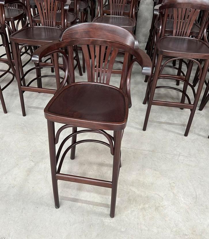 Barkrukken Thonet Met Rugleuning, Huis en Inrichting, Barkrukken, Nieuw, 60 tot 90 cm, Hout, 5 krukken of meer, Met voetsteun