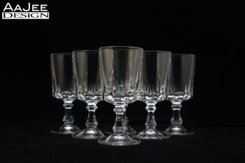 6 Cristal dArques – Kristallen geslepen glaasjes – Louvre beschikbaar voor biedingen