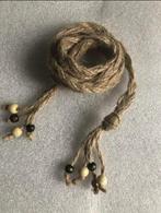 gevlokte riem van jute / kralen - bruin, Kleding | Dames, Riemen en Ceinturen, Tailleriem, Ophalen of Verzenden, Zo goed als nieuw