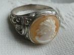Zilveren Art Déco ring met Camee, Verzenden, Zilver, Ring