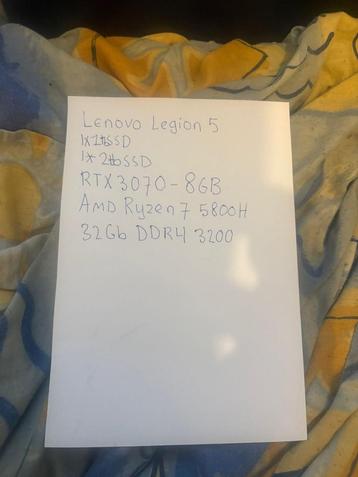 Lenovo Legion 5 Ryzen7 5800h 32GB RTX 3070 beschikbaar voor biedingen