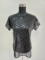 T79 - Zwart Camaieu glinster shirt maat M (1), Ophalen of Verzenden, Zo goed als nieuw, Zwart, Korte mouw