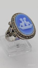 Zilveren ring 925 camee, Ophalen of Verzenden, Zo goed als nieuw, 17 tot 18, Dame