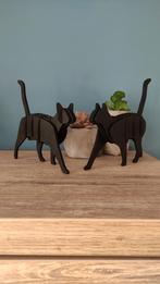 Zwarte houten 3D katten per stuk of als setje., Ophalen of Verzenden