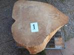 3 eiken houten schijven voor salontafels, Ophalen, 50 tot 100 cm, Rond, 50 tot 100 cm