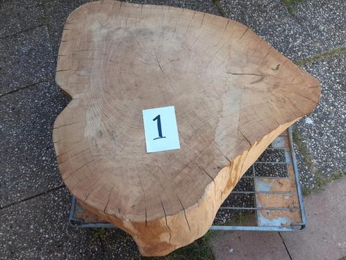 3 eiken houten schijven voor salontafels, Huis en Inrichting, Tafels | Salontafels, Zo goed als nieuw, Minder dan 50 cm, 50 tot 100 cm