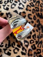Bracelet Ibiza (outlet) Python Saffraan 40mm, Verzenden, Nieuw, Zilver