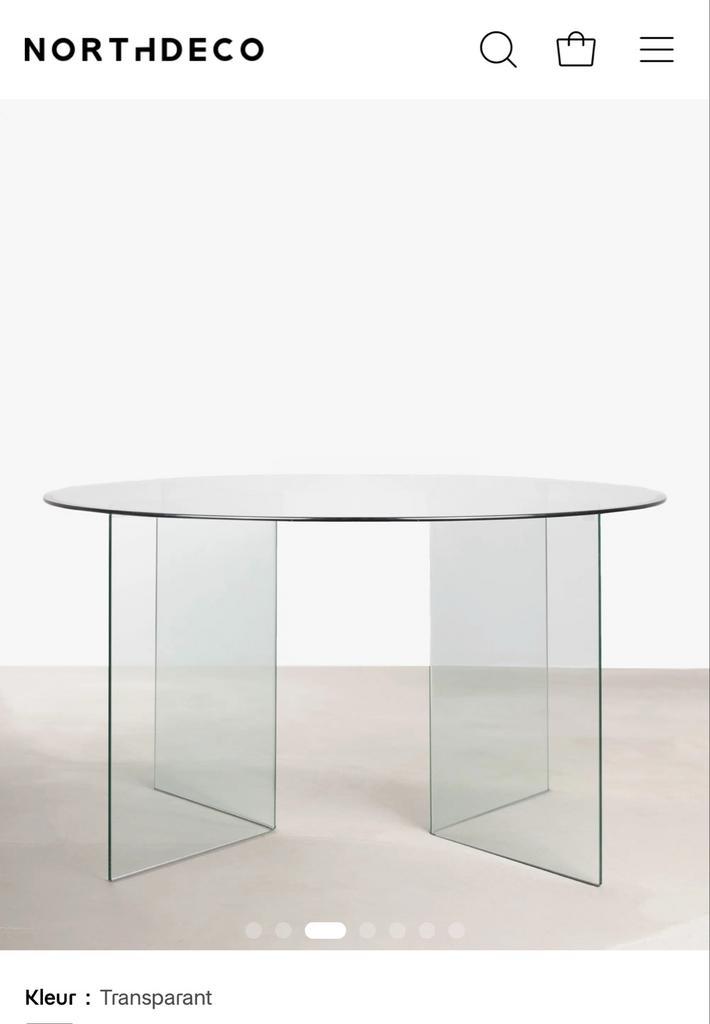 Glazen Eettafel - Modern Design, Huis en Inrichting, Tafels | Eettafels, Nieuw, 100 tot 150 cm, Vier personen, Rond, Glas, Ophalen