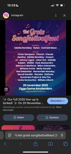 3x staanplaatsen het grote songfestivalfeest, Tickets en Kaartjes, Drie personen of meer