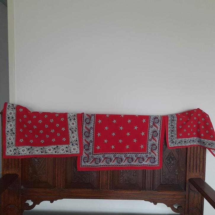 Bijzonder: 3 grote boeren zakdoeken uit drie generaties!!!!!, Antiek en Kunst, Curiosa en Brocante, Ophalen of Verzenden
