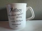 Mok met naam Jeffrey, Keramiek, Ophalen of Verzenden, Zo goed als nieuw, Effen