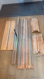 Vurenhouten bed, 130x200, compleet, Ophalen, Beige, Tweepersoons, 140 cm