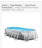Zwembad Intex oval 5 meter met glas/zand pomp en verwarming, Zo goed als nieuw, Ophalen
