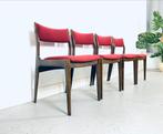 Deens design stoelen set 4 Johannes Andersen jaren 50/60, Vier, Gebruikt, Bruin, Hout