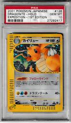 Dragonite Holo Japanese 1st edition PSA 10, Ophalen of Verzenden, Nieuw, Losse kaart