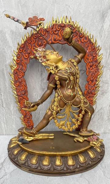 Unieke Vintage Grote Brons Vajrayogini Goldface beeld Nepal beschikbaar voor biedingen