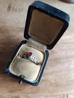 Mooie  antieke zilveren ring met steentje koraal?, Antiek en Kunst, Ophalen of Verzenden