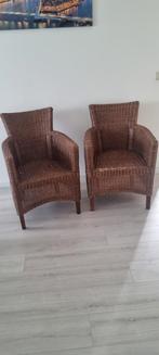 Twee rieten stoelen, Huis en Inrichting, Fauteuils, Ophalen, Minder dan 50 cm, Gebruikt, Minder dan 75 cm