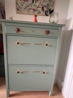Unieke handbeschilderde mintgroene ikea hemnes schoenenkast, Huis en Inrichting, Kasten | Schoenenkasten, Ophalen, Zo goed als nieuw