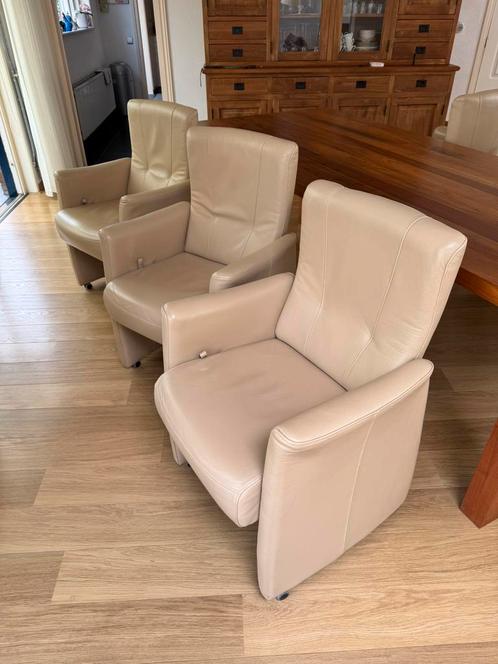 Eetkamerstoelen 6x, Huis en Inrichting, Fauteuils, Gebruikt, Leer, 50 tot 75 cm, Minder dan 75 cm, Ophalen