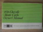 1976 Chevrolet Chevelle & Monte Carlo. Orig. Owner's Manual., Ophalen of Verzenden