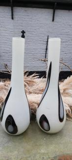 Hoge Vazen - 56 cm, 50 tot 75 cm, Wit, Ophalen of Verzenden, Glas