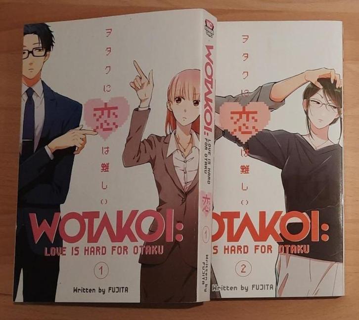 Wotakoi - Love is Hard for Otaku manga volume 1+2, Boeken, Strips | Comics, Zo goed als nieuw, Meerdere comics, Japan (Manga)