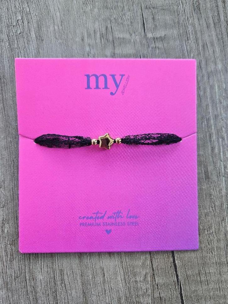 NIEUW armbandje met kant en goudkleurige ster MY JEWELLERY, Sieraden, Tassen en Uiterlijk, Armbanden, Nieuw, Overige materialen