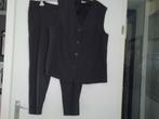 damespak broek met gilet mt 50 grijs met krijtstreep, Kostuum of Pak, Maat 46/48 (XL) of groter, Ophalen of Verzenden, Zo goed als nieuw