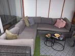 Loungebank groot met grijze kussens. Zie omschrijving, Tuin en Terras, Tuinsets en Loungesets, Ophalen, Wicker, Bank