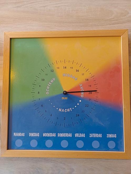 24-uurs Dagritme Klok - Magnetisch, Huis en Inrichting, Woonaccessoires | Klokken, Gebruikt, Wandklok, Analoog, Ophalen of Verzenden