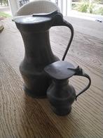 set van 2 schenkkannen met deksel in tin, Antiek en Kunst, Antiek | Tin, Ophalen of Verzenden