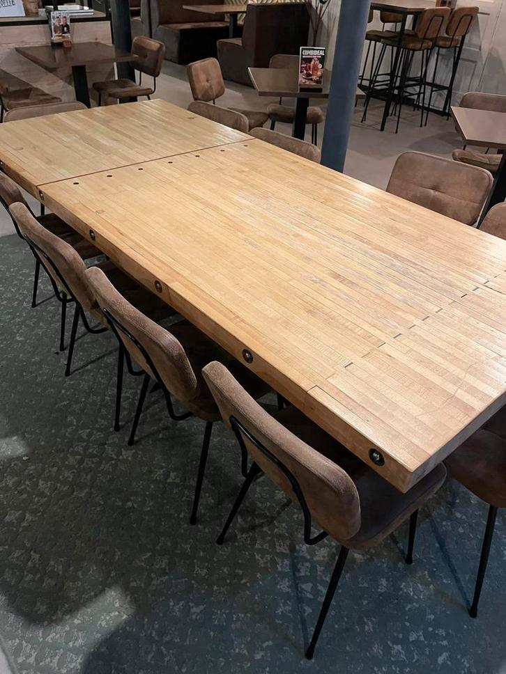 Unieke Stamtafel met Bowlingbaan Blad, Huis en Inrichting, Tafels | Eettafels, Gebruikt, 100 tot 150 cm, 200 cm of meer, Vijf personen of meer