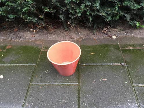 Plantenpot, aardewerk, rose/zalm, hoogte 17cm., Tuin en Terras, Tuinstoelen, Zo goed als nieuw, Ophalen of Verzenden