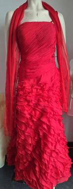 Rode avondjurk maat 40, Maat 38/40 (M), Galajurk, Ophalen of Verzenden, Zo goed als nieuw