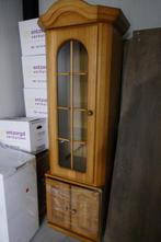 Eiken? smalle hoge Buffetkast / vitrine met verlichting, Ophalen, 200 cm of meer, 25 tot 50 cm, Gebruikt