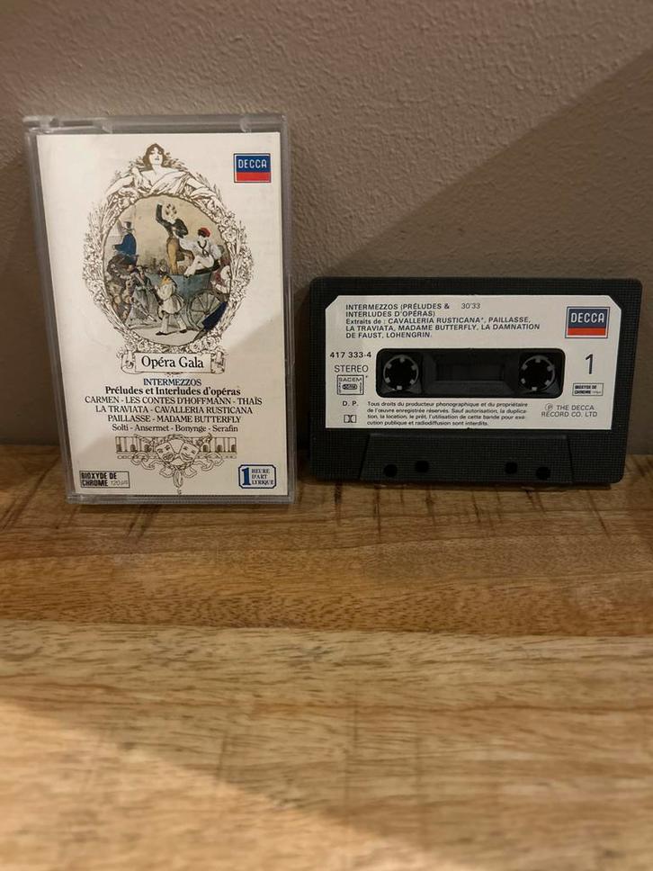 Cassetteband: Opera Gala - Intermezzo's, Cd's en Dvd's, Cassettebandjes, Gebruikt, Origineel, Klassiek, 1 bandje, Ophalen of Verzenden