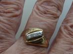 14 karaat gouden ring met drie diamanten, Sieraden, Tassen en Uiterlijk, Antieke sieraden, Verzenden, Goud, Ring, Met edelsteen