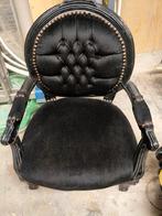 Klein zwart stoeltje met velvet bekleding, Ophalen, Gebruikt, Stof, Eén